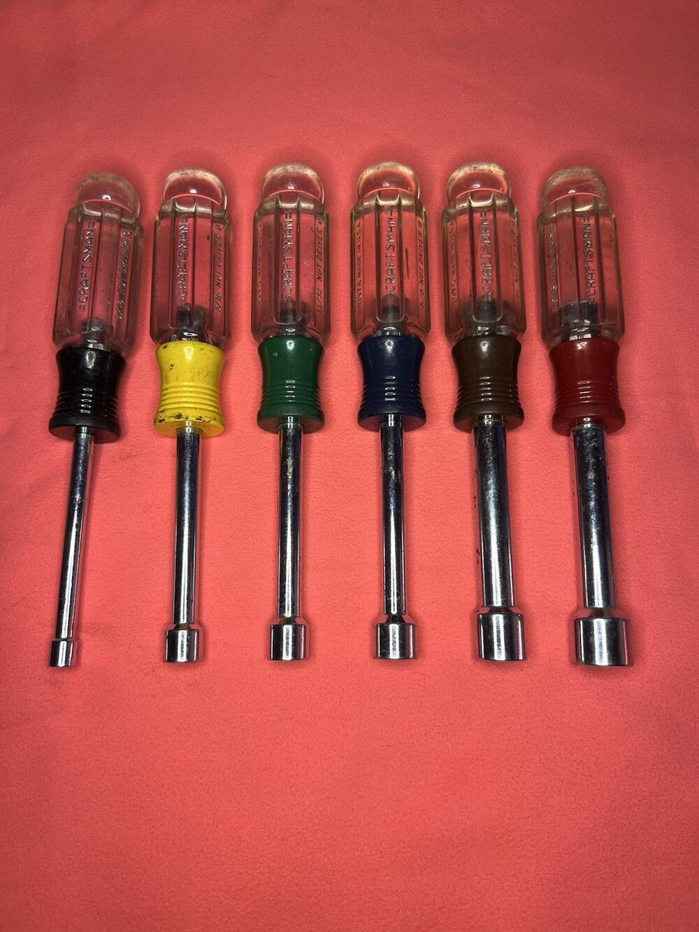 Vintage CRAFTSMAN 6 pc SAE NutDriver SAE Set USA Clear H Series. 4197